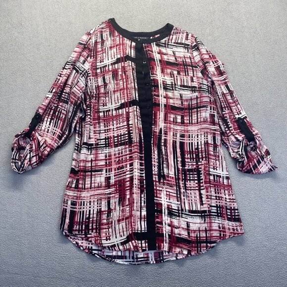 ZAC & RACHEL Size XL Top Blouse Long Sleeve Women’s,Buttons,Multicolor,Lightweig - Picture 1 of 10